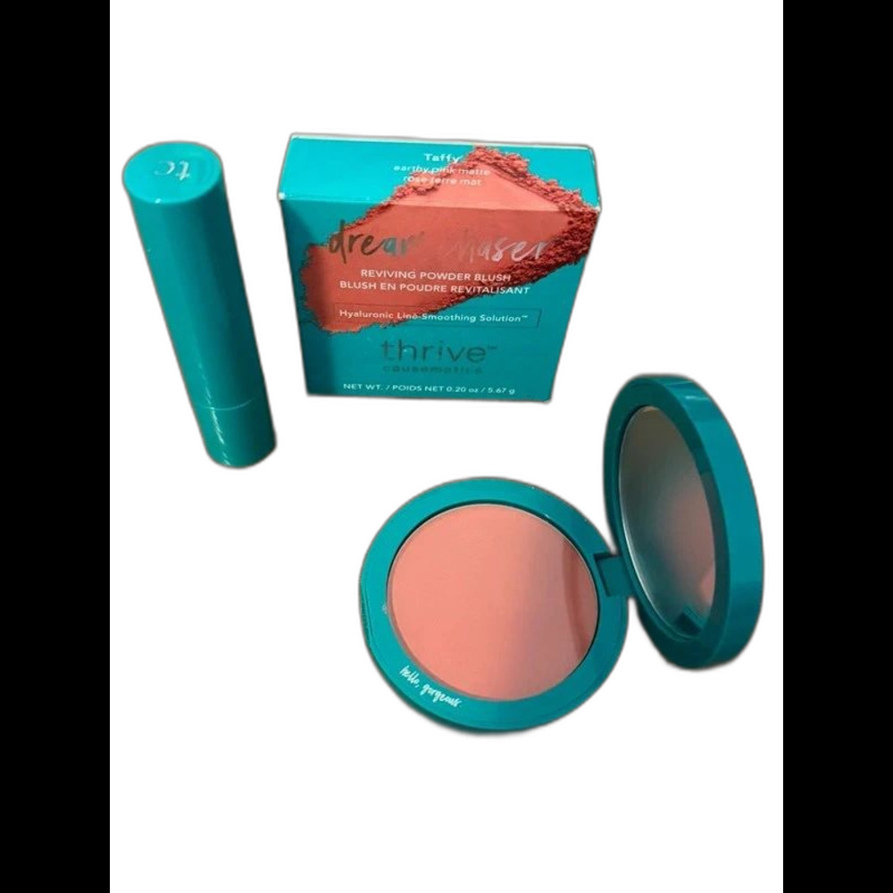 Thrive Taffy Reviving powder Blush w Kara lip tint New Authentic